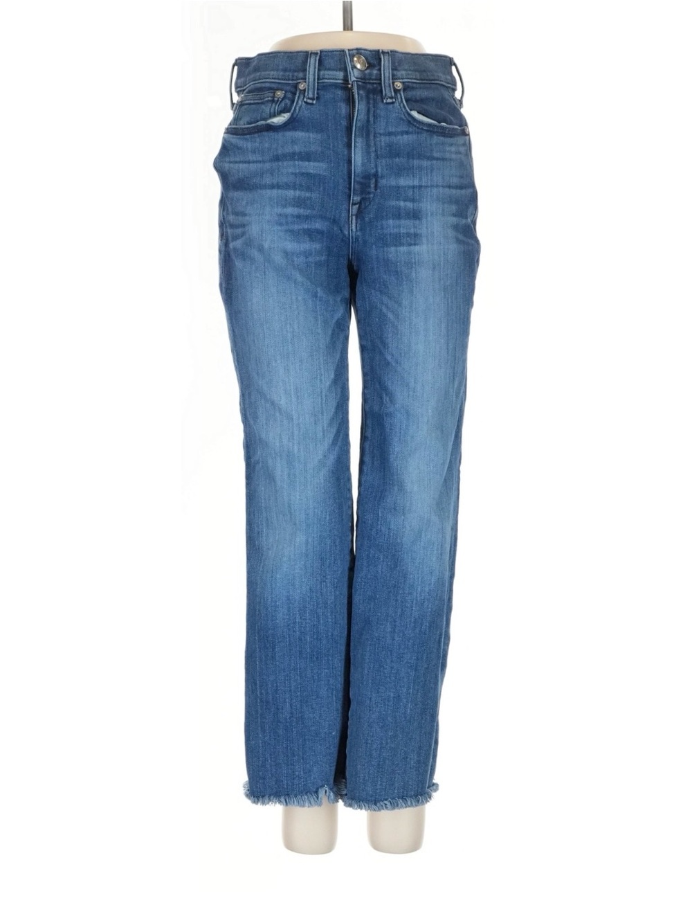 NWOT AYR The Pop Jeans Size 27S Dark Wash Raw Hem